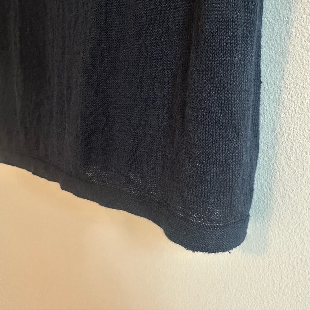 J. Jill Floral Embroidered Top Women’s Small Navy | 3/4 Sleeve Boho Lace Detail - Picture 7 of 14